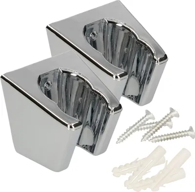 Immagine prodotto di KOTARBAU® Set di 2 supporti per doccia 45x45mm Due posizioni Universale Cromato Set completo