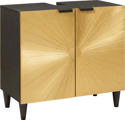 Obrázek produktu pro SYFAX™ Skříňka pod umyvadlo s policí Černá a zlatá 62 x 33 x 58 cm