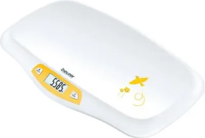 Produktbild von BEURER Babywaage b.20kg 5gTeil. Zuwiegef. XL LCD weiß-gelb BY 80