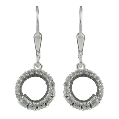 Produktbild von Ohrbrisur Ohrhänger Ohrringe 26x10mm Kreis mit Zirkonias Silber 925