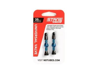 Obrázok produktu pre Stan's NoTubes Alloy Valves, Servisná súprava, Vyrovnávač brzdových kotúčov, Koleso, Čierna, Modrá, Hliník, 35 mm