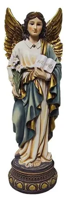 Erzengel Gabriel Figur, Kunstharz, handbemalt, 60 cm