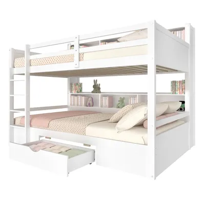 Produktbild von Etagenbett mit 2 Schlafgelegenheiten und Lattenrost, 90x200 cm, Kinderbett, Jugendbett, Kiefer