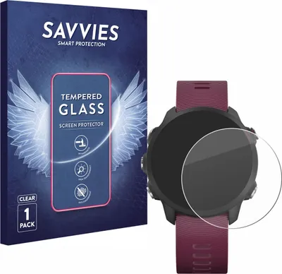 Produktbild von Savvies Schutzglas für Garmin Forerunner 245 / 245 Music / 45 Displayschutz 9H Glas klar transparent