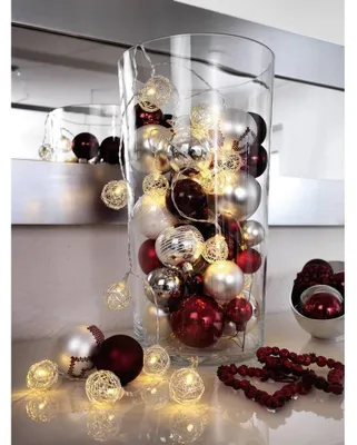 Lichterkette mit Drahtkugeln, 16 LEDs, warmweiß, batteriebetrieben