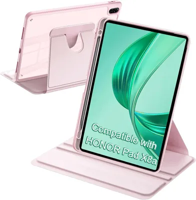 Imagen del producto de Funda giratoria para tablet, de 11 pulgadas, color rosa, compatible con Honor Pad X8a/X8b