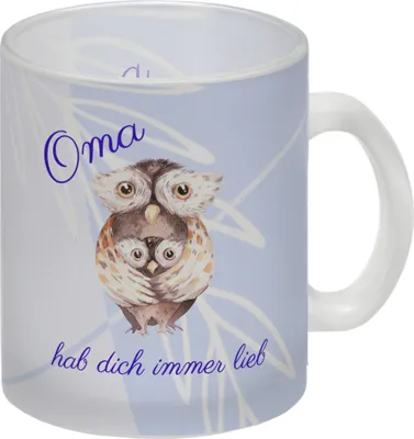 Produktbild von Oma hab dich immer lieb Glas Tasse Besonders geeignet als Geschenk für Omas zum