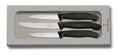 Obrázek produktu pro Victorinox Sada nožů SwissClassic 3 ks černá Giftsch.