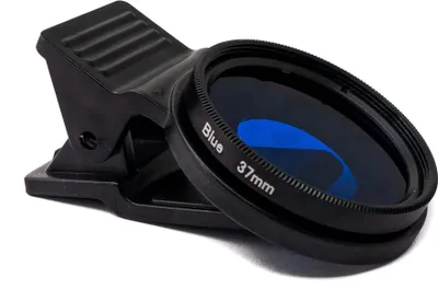 Produktbild von SYSTEM-S Farbfilter Blau 37 mm Linse Farbe mit Clip für Smartphones in Schwarz