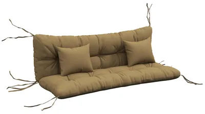 Produktbild von 4er-Set Sitzkissen, 150x50 cm wasserabweisend Stuhlkissen mit Bindebänder, 10cm dick Bräune