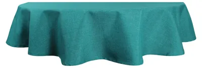 Produktbild von Tischdecke oval petrol 135x180 cm Leinenoptik Lotuseffekt Tischwäsche Wasserabweisend Tischtuch