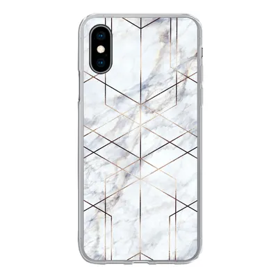 Produktbild von MuchoWow® Handyhülle Schutzhülle Hülle für iPhone X Marmor - Gold - Weiß Silikon Softcase Handy Hülle - Handyhülle