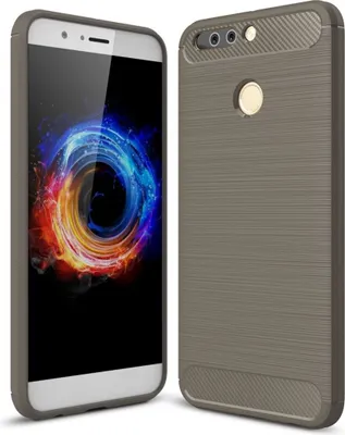 Produktbild von Huawei Honor Note 8 Pro TPU Case Carbon Fiber Optik Brushed Schutz Hülle Grau