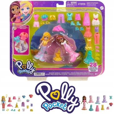 Produktbild von Mattel Polly Pocket HKV96 Großes Mode-Set 2 Puppen Zubehör