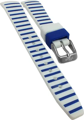 Produktbild von s.Oliver Uhrenarmband 14mm weiß/blau Silikon runder Anstoß SO-3499-PQ