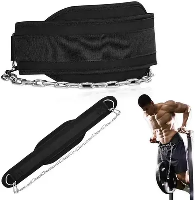 Produktbild von Gewichthebergürtel mit 36" verstellbare Kette, Gym Gürtel für Bodybuilding, Krafttraining, Gewichtheben Weightlifting belt Hebegürtel Dip Gürtel für Damen und Herren