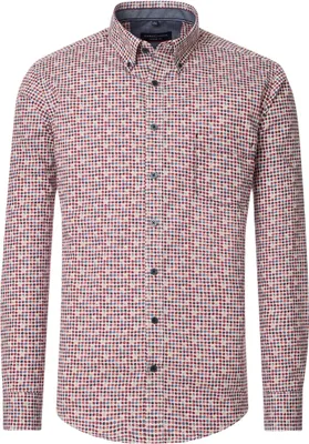Produktbild von CASAMODA Herren Freizeithemd Langarm Button-Down Rot gemustert 6XL