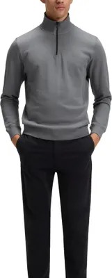 Produktbild von HUGO BOSS ZETRUST Herren Pullover mit Reißverschluss und Stehkragen Grau