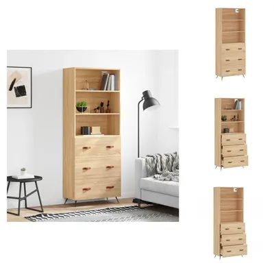 Imagen del producto de Mueble alto Sonoma en roble, 69,5 x 34 x 180 cm, material de madera, tipo aparador