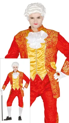 Immagine prodotto di Costume da Marchesa Elegante Abito di Carnevale Moda Storica Rosso Oro, Taglia: 48 - 50 (M) Colore: Oro