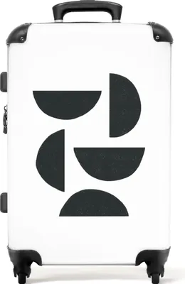 Produktbild von NoBoringSuitcases.com® Großer Koffer - Schwarz - Weiß - Abstrakt - Kunst - Kombinationsschloss TSA - Hartschalen Trolley 4 Rollen - 72 liter - Reisekoffer - 66 cmKoffer Mittelgroß 67x43x25 cm, 72L,