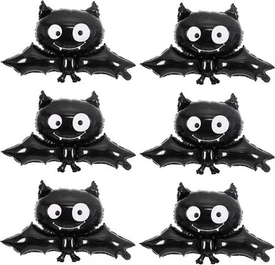 Image de Ballons en mylar réutilisables pour une fête d'Halloween, avec des motifs de fantômes et de crânes
