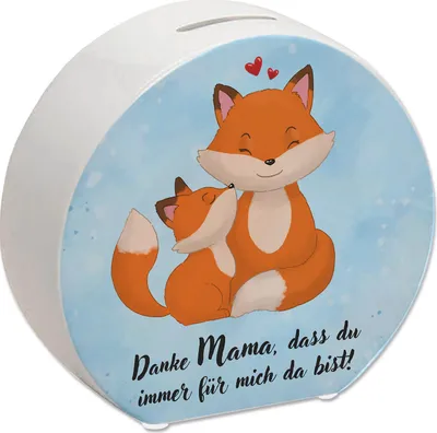 Produktbild von Danke Mama, dass du für mich da bist Spardose mit Fuchs