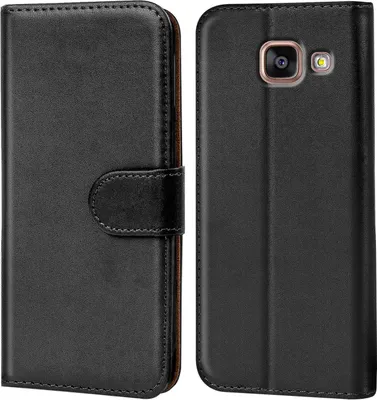 Produktbild von Conie Klapp Tasche für Samsung Galaxy A5 2016 (A510) Kartenfach Rundumschutz Hülle in Schwarz