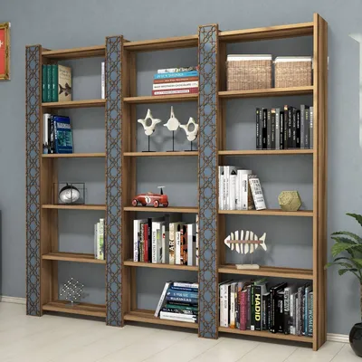 Obrázok produktu pre Skye Decor, Regál - Clementine 3 (orech + modrosivá)