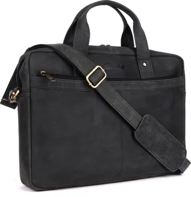 Produktbild von Benthill Laptoptasche Echt Leder I Aktentasche für Laptop I Umhängetasche für Notebook I Damen und Herren Tasche I Echtleder Notebooktasche