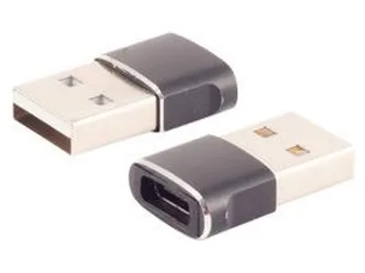 Produktbild von Adapter USB A Stecker auf USB C Buchse, 2.0, slim, Metallausführung