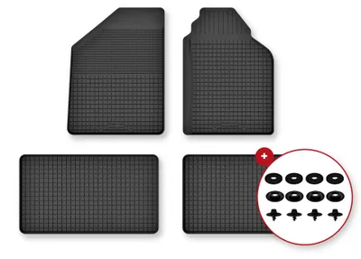 Zdjęcie produktu dla Dywaniki gumowe do Nissan NV200 2009- – 4 szt., czarne, dobierane – Wielganizator Semi-Universal