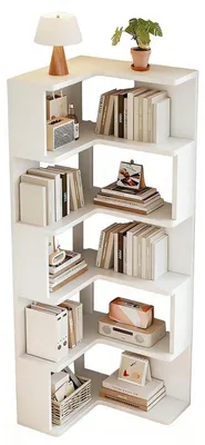 Immagine prodotto di Scaffale a 5 ripiani, in legno, bianco, 60 cm