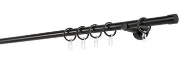 Produktbild von Gardinenstange auf Maß 20mm Cap 1-lauf Wandträger 6,5cm Farbe: Schwarz, Größe: 320cm