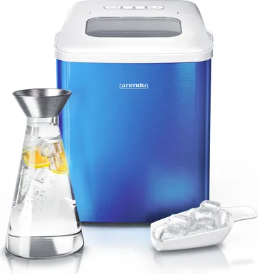 Produktbild von Arendo Eiswürfelmaschine, Eiswürfelbereiter, Ice Cube Maker, Selbstreinigung, 1,5 Liter Wassertank, 8 - 9 Minuten Produktionszeit, 10 - 12 kg / 24 h, leise, Blau