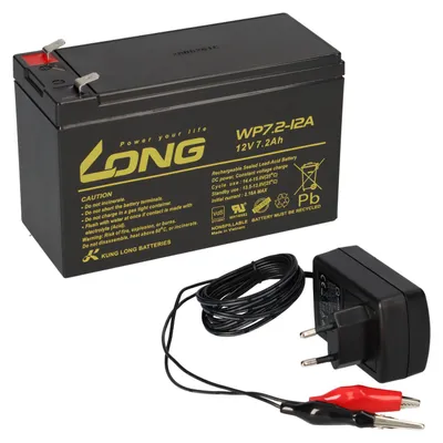 Produktbild von Agm Blei Akku Batterie 12V 7,2Ah + Ladegerät
