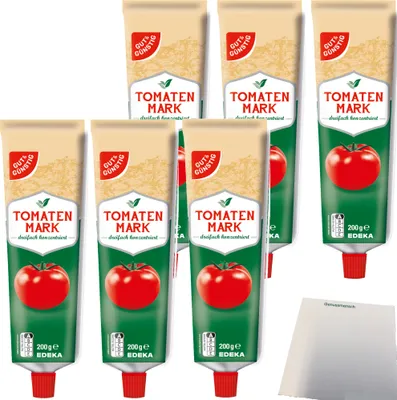 Produktbild von Gut & Günstig Tomatenmark dreifach konzentriert 6er Pack (6x200g Tube) + usy Block