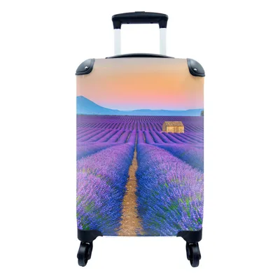 Produktbild von MuchoWow® Koffer Handgepäck Trolley Rollkoffer Kleine Reisekoffer mit 4 Rollen - Lavendel - Lila - Blumen - Cabin Size < 55x40x23 cm & 55x40x20 cm - Fotokoffer - Kabinenkoffer - Boardgepäck - Reise-Box - Reisekoffer - Reisegepäck - Koffer mit Bild - Trolley für Kinder