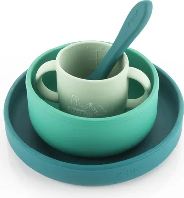 Produktbild von reer Silikon-Geschirrset 4-teilig grün – 4er Vorteilset