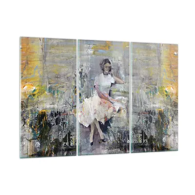 Produktbild von Bilder auf glas - 3 Teile - Zeitgenössisch Malerei Frau - 165x110cm - Glasbilder - Wandbilder - Bilder - Wanddekoration aus Glas - Glas Bilder - Wandbild auf Glas - GCE165x110-4596