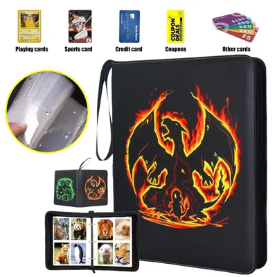 Produktbild von Pokemon Sammelalbum Sammelmappe für 400 Karten, idealer Schutz, 4 pocket mappe charizard