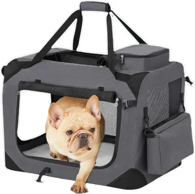 Immagine prodotto di Trasportino pieghevole per cani – Borsa per cani – Borsa da trasporto – Tessuto Oxford – 60 x 40 x 40 cm