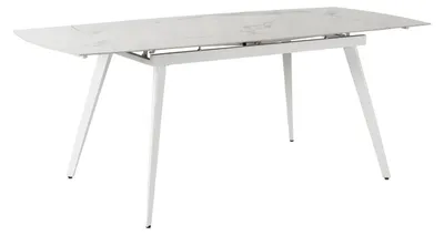 Immagine prodotto di Tavolo Allungabile Nicolas con Piano in Sintered Stone Effetto Marmo Calacatta e Struttura in Metallo Bianco 140/200x90 cm - Nicolas