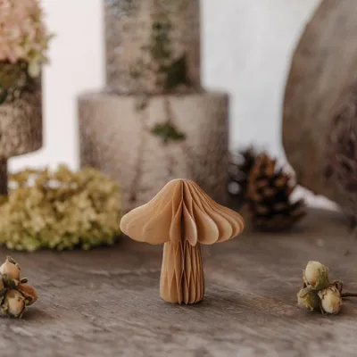 Produktbild von Pilz aus Papier - hellbraun: small