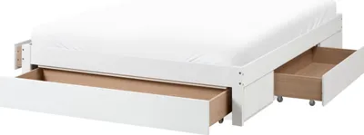 Obrázek produktu pro BELIANI Postel s úložným prostorem bílá 160 x 200 cm bez čela s roštem úložné zásuvky klasický styl ložnice