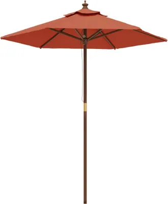 Produktbild von vidaXL Sonnenschirm mit Holzmast Terrakotta 196x231 cm