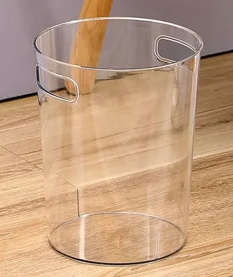 Image de Poubelle en plastique transparent, 9 litres, 22 x 19 cm, idéale pour le bureau et la maison