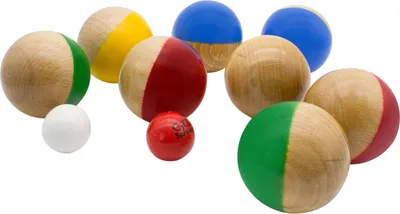 Produktbild von GICO Boccia Spiel 8er aus Massivholz, Durchmesser 7 cm 3011