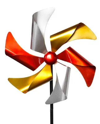 Image de Moulin à vent XL multicolore en métal cuivre or argent