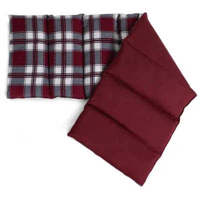 Produktbild von Rapssamenkissen 75x20cm groß 8-Kammer. Körnerkissen, Wärmekissen für Mikrowelle und Backofen (Flanell karo-rot)